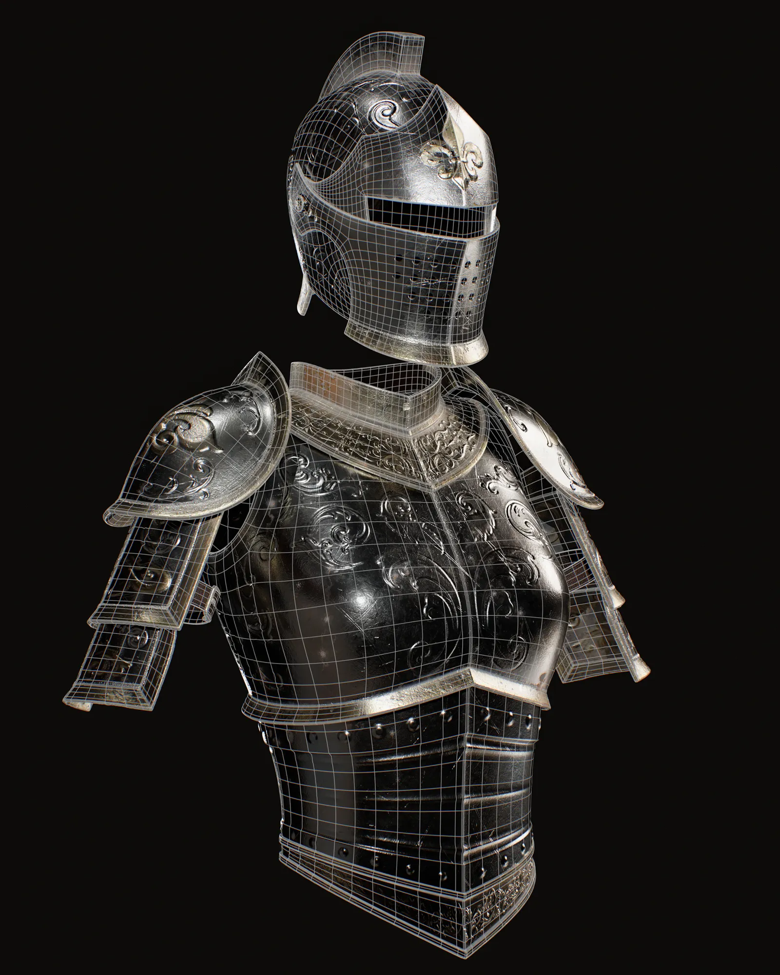 Female Knight - Armour Study Wireframe by Nova Bower